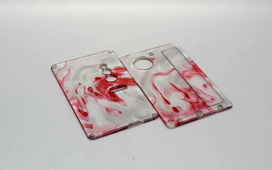 Hand Poured Acrylic Panels for the Cthulhu - Clear Red Pearl