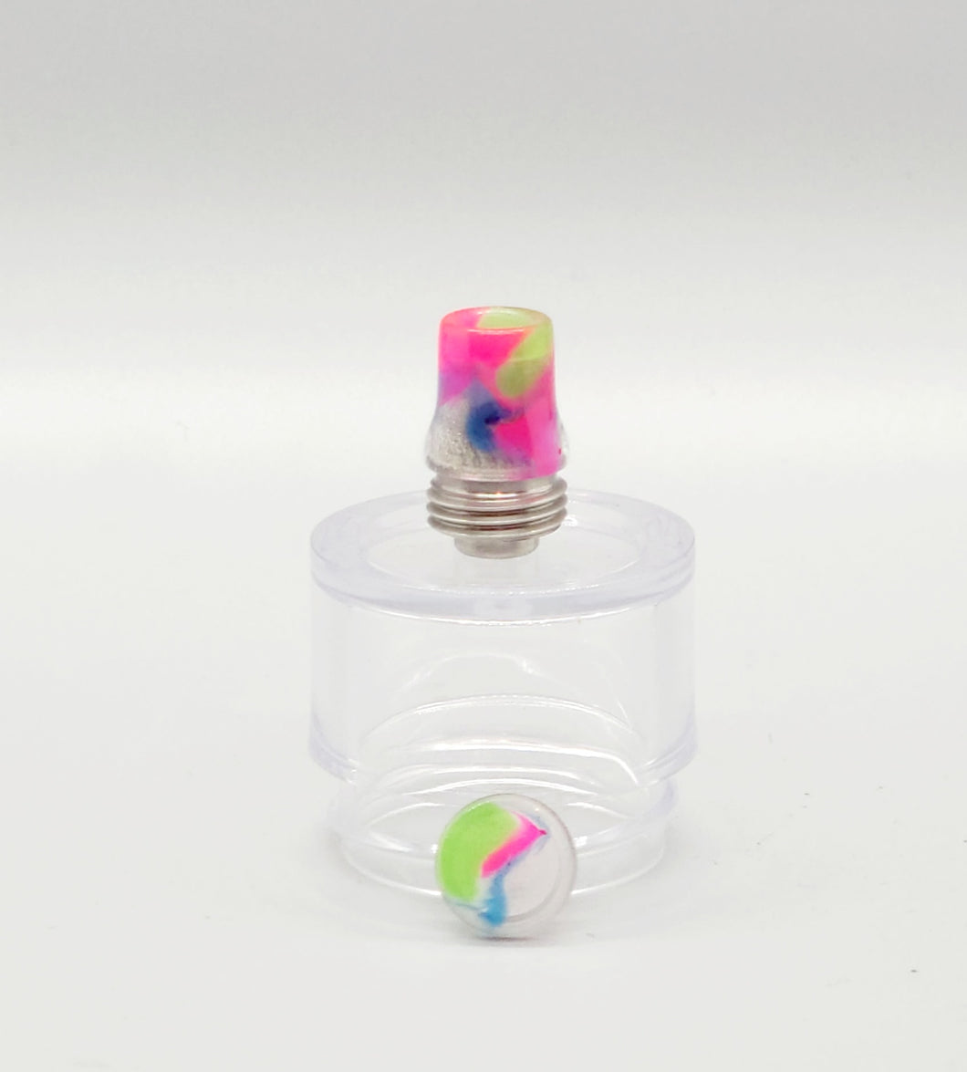 Hand Poured Acrylic Button & Tip set for the Cthulhu - Rainbow Zebra - Mission